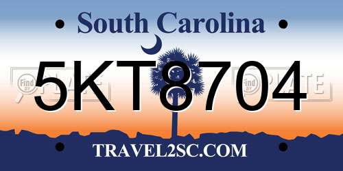 5KT8704 South Carolina License Plate