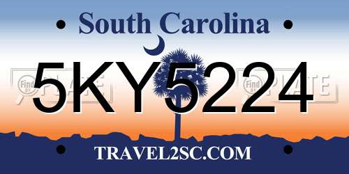 5KY5224 South Carolina License Plate