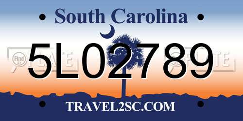 5L02789 South Carolina License Plate