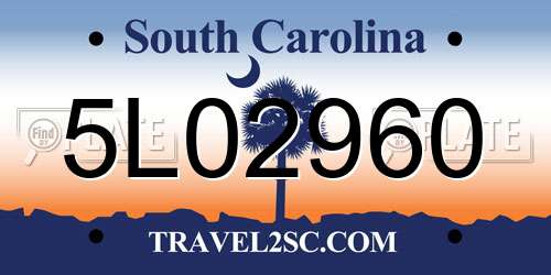 5L02960 South Carolina License Plate