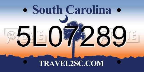5L07289 South Carolina License Plate