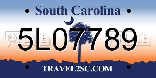 5L07789 South Carolina License Plate