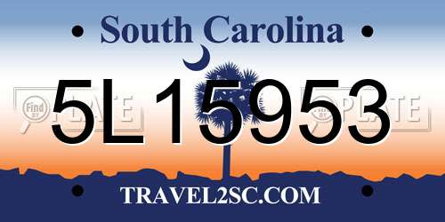 5L15953 South Carolina License Plate