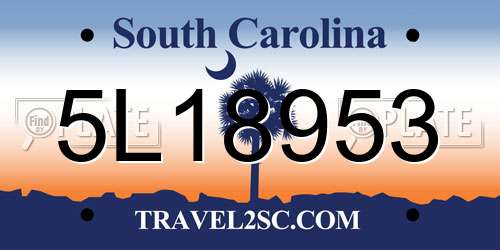 5L18953 South Carolina License Plate