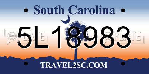 5L18983 South Carolina License Plate