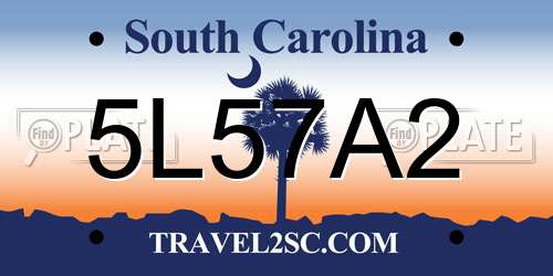 5L57A2 South Carolina License Plate