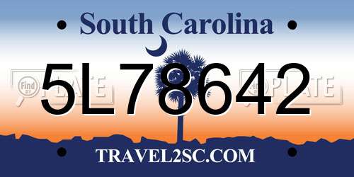 5L78642 South Carolina License Plate