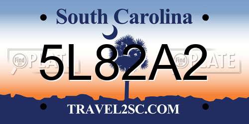 5L82A2 South Carolina License Plate