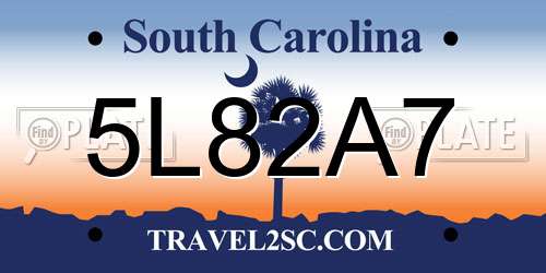 5L82A7 South Carolina License Plate