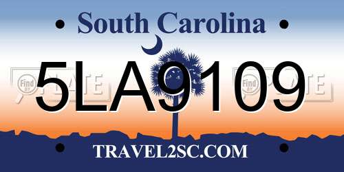 5LA9109 South Carolina License Plate