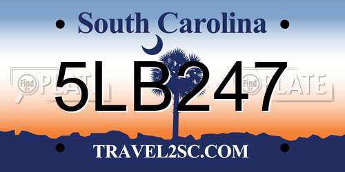 5LB247 South Carolina License Plate