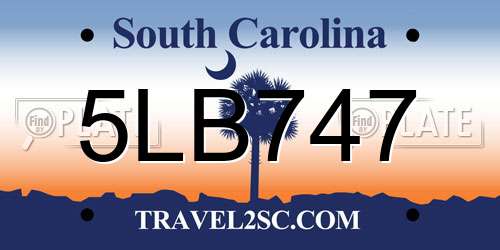 5LB747 South Carolina License Plate