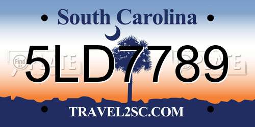 5LD7789 South Carolina License Plate