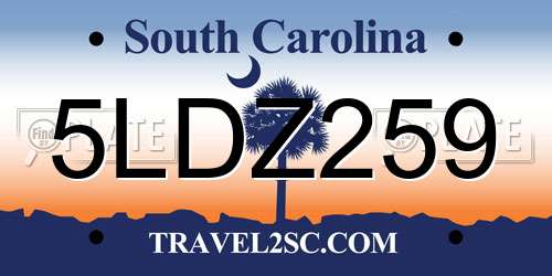 5LDZ259 South Carolina License Plate