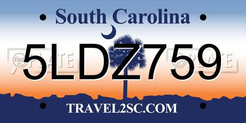5LDZ759 South Carolina License Plate