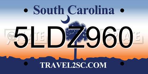 5LDZ960 South Carolina License Plate