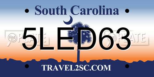 5LED63 South Carolina License Plate