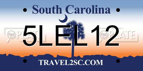 5LEL12 South Carolina License Plate
