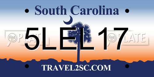 5LEL17 South Carolina License Plate