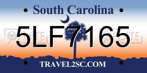 5LF7165 South Carolina License Plate