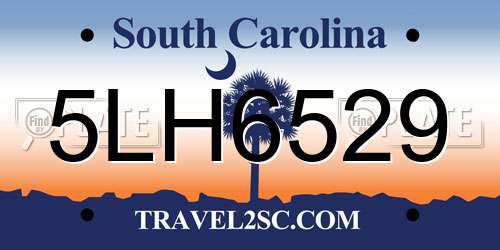 5LH6529 South Carolina License Plate