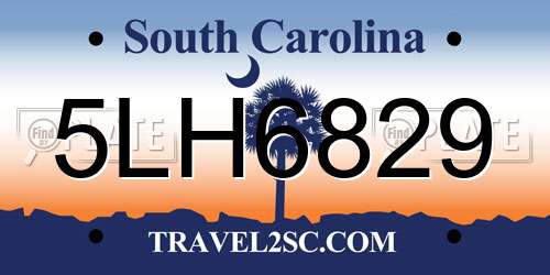 5LH6829 South Carolina License Plate