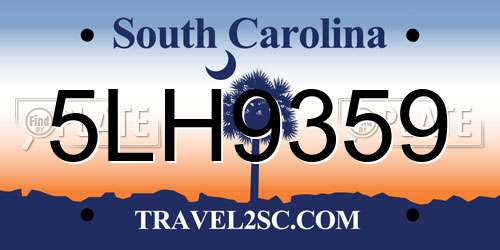 5LH9359 South Carolina License Plate