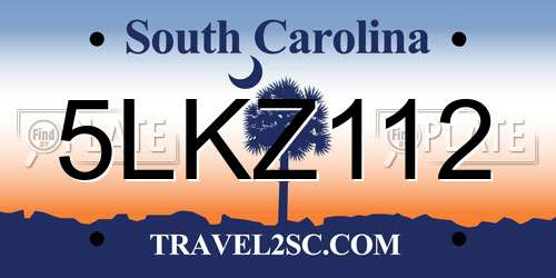 5LKZ112 South Carolina License Plate
