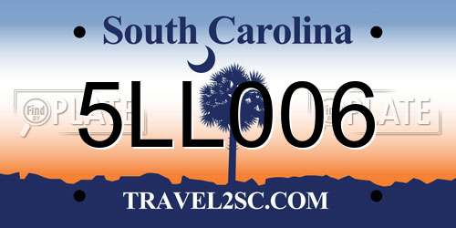 5LL006 South Carolina License Plate