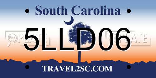 5LLD06 South Carolina License Plate