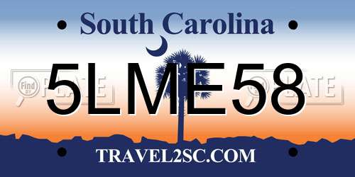 5LME58 South Carolina License Plate