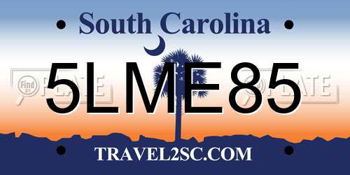 5LME85 South Carolina License Plate
