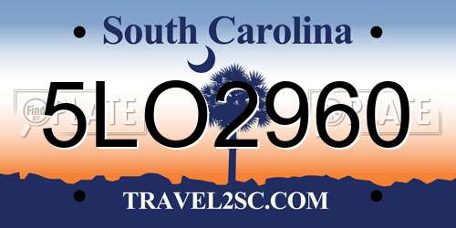 5LO2960 South Carolina License Plate