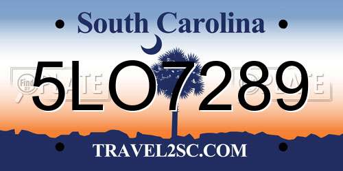 5LO7289 South Carolina License Plate