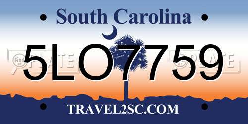 5LO7759 South Carolina License Plate