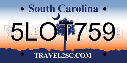 5LOT759 South Carolina License Plate