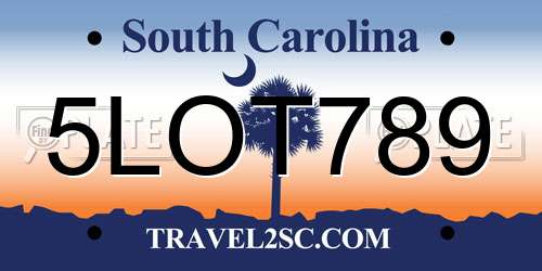 5LOT789 South Carolina License Plate