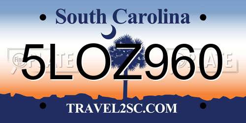 5LOZ960 South Carolina License Plate