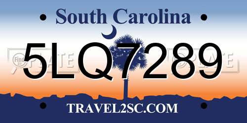 5LQ7289 South Carolina License Plate