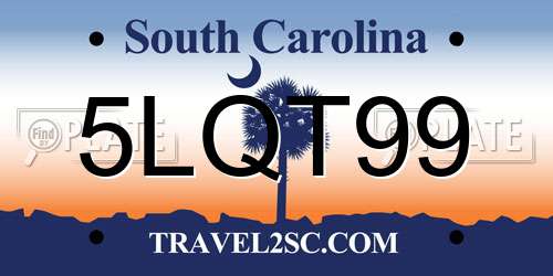 5LQT99 South Carolina License Plate
