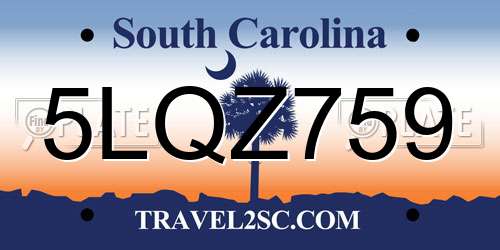 5LQZ759 South Carolina License Plate
