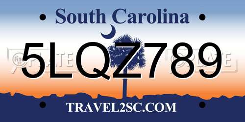 5LQZ789 South Carolina License Plate