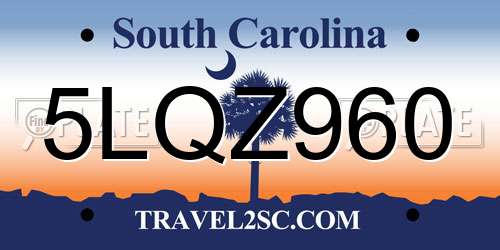 5LQZ960 South Carolina License Plate