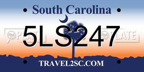5LS247 South Carolina License Plate