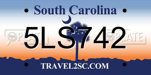 5LS742 South Carolina License Plate