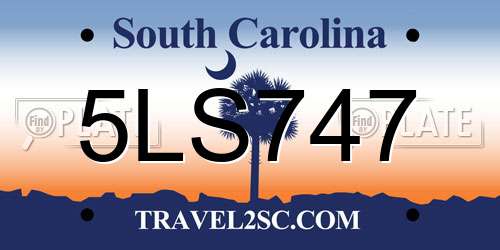 5LS747 South Carolina License Plate