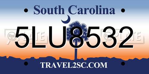 5LU8532 South Carolina License Plate