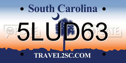 5LUD63 South Carolina License Plate