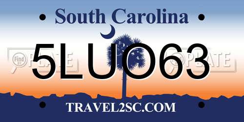 5LUO63 South Carolina License Plate