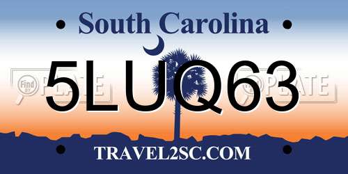 5LUQ63 South Carolina License Plate
